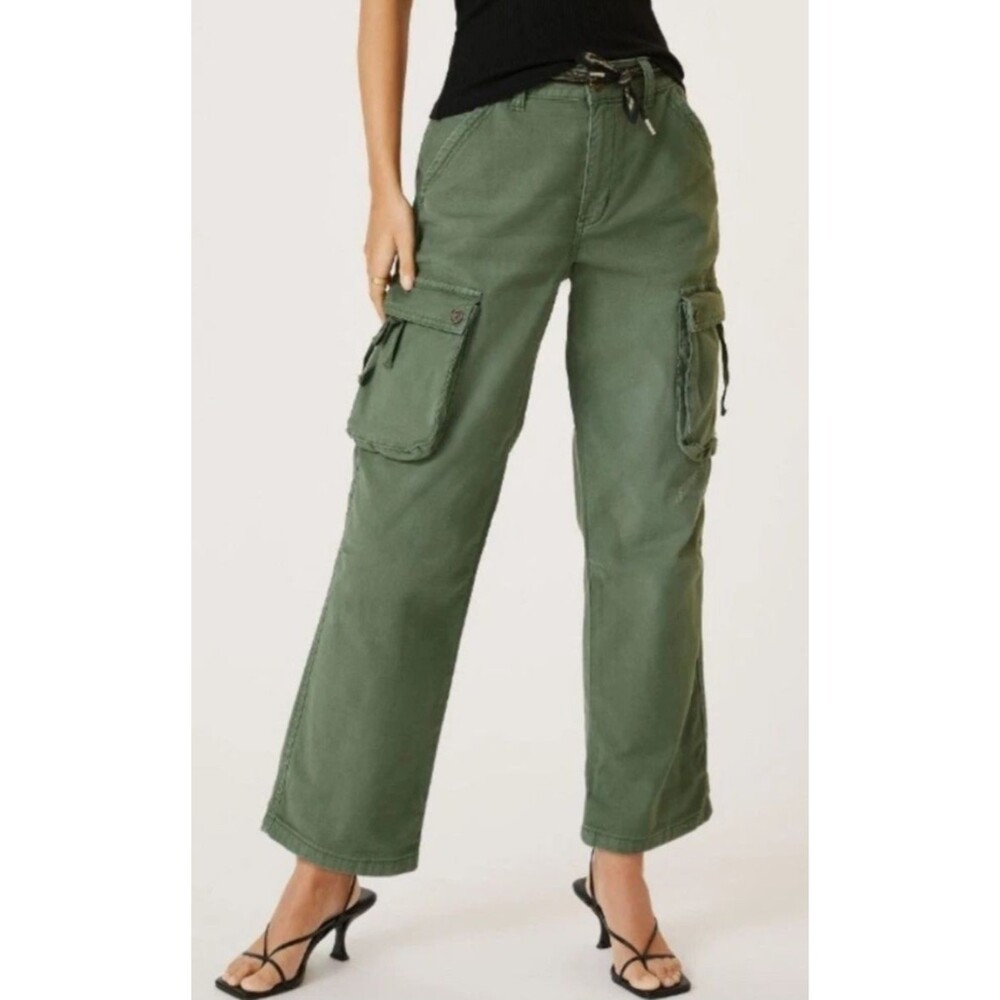 Anthropologie Pilcro Cargo Utility Pants Green Boho Gorpcore *Read*